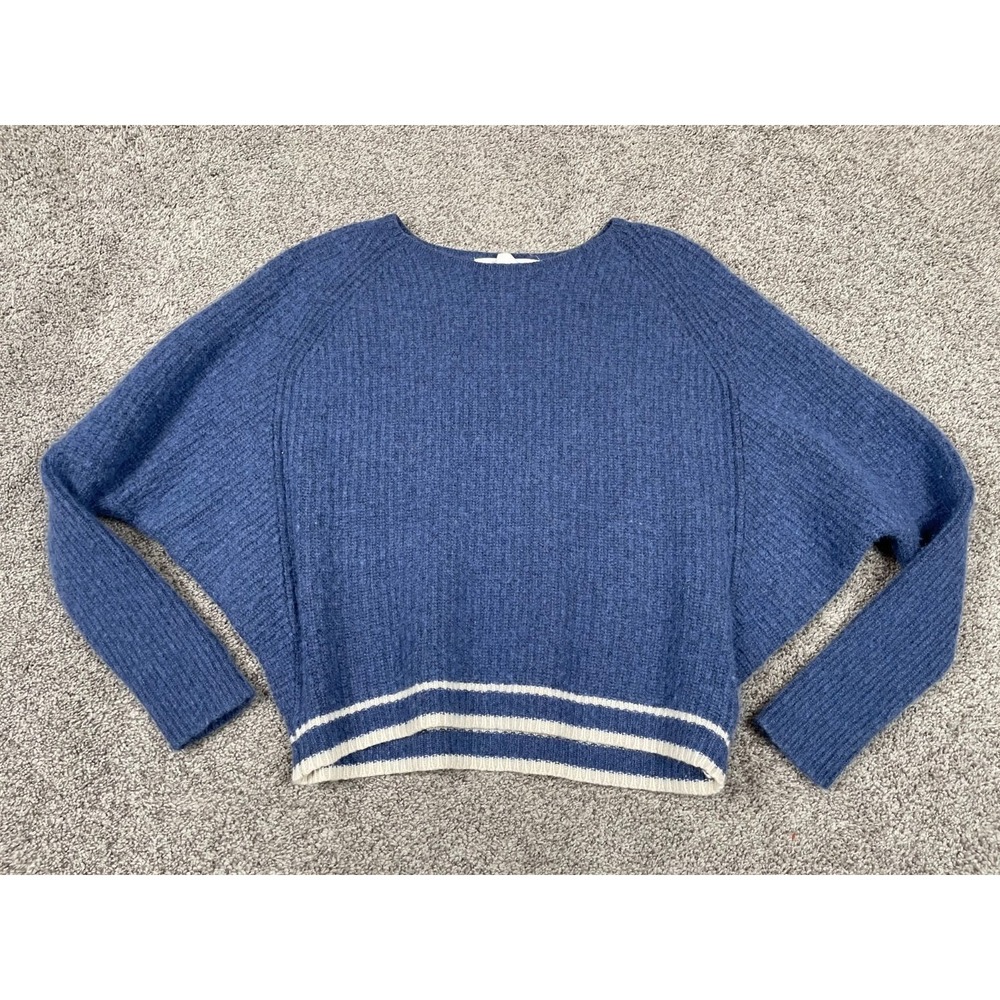 Duffy Sweater Womens XS Blue Wool Cashmere Slouchy Knit Batwing Quiet Luxury Top